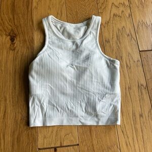 White Ribbed Lululemon Tank Top